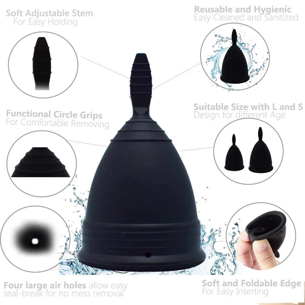 2pcs Menstrual Cup Medical Silicone Copa De Silicona Medica Feminine Hygiene Period Reusable Woman Lady | Красота и здоровье