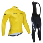 Джерси для велоспорта STRAVA pro, флисовая одежда с длинным рукавом, 20D, облегающая одежда для горных велосипедов, Реплика одежды для мужчин на зиму и осень