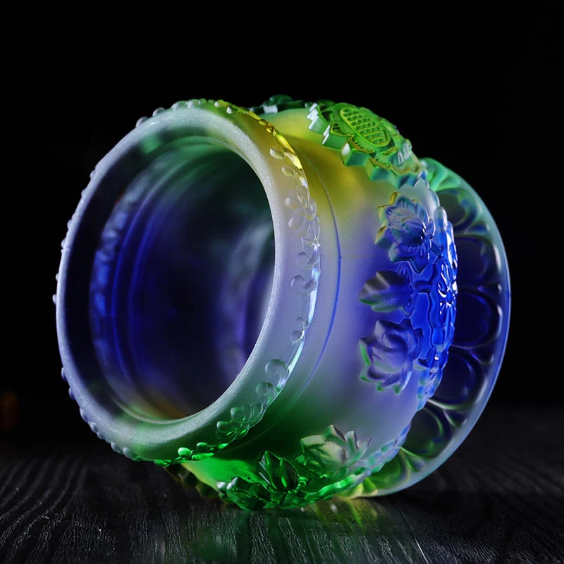 

Tea Incense Supplies Water Colored Glaze Lotus Plate Incense Burner Household Sandalwood Incense Burner 3.5 Inch Color