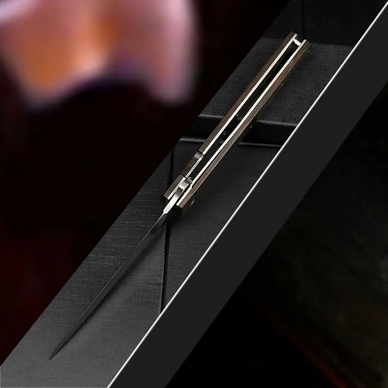 Складной нож с ручкой из черного дерева легкий портативный складной