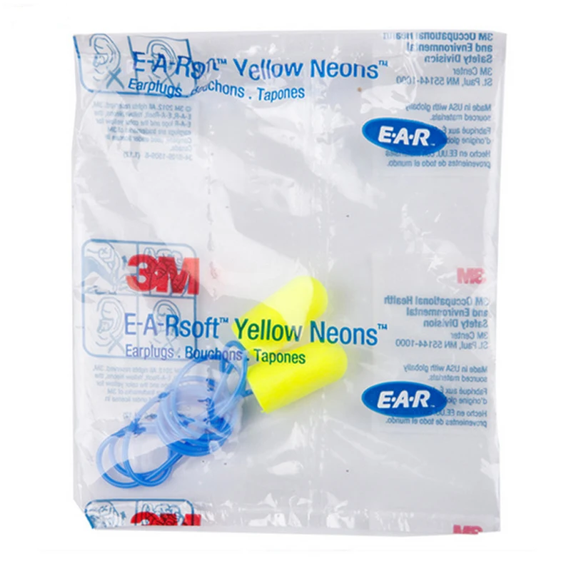 

10pairs Authentic 3M 311-1250 PU Foam Soft corded Ear Plugs Anti-noise sleeping Reduction Norope Earplugs Protective earmuffs
