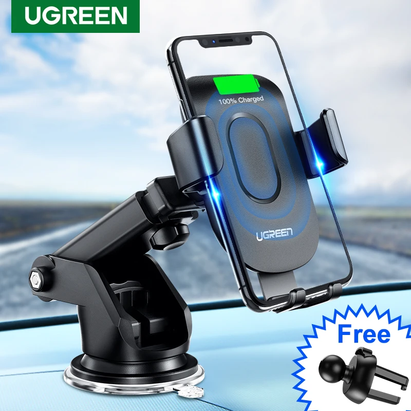 

Ugreen 10W Wireless Car Phone Holder for Car Air Vent Stand for iPhone Samsung Gravity Mobile Phone Holder Qi Wireless Charger