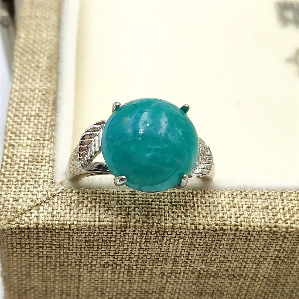 

Natural Green Amazonite Gemstone Adjustable Size Ring 12x12mm Rare Gemstone 925 Sterling Silver Healing Ring AAAAA