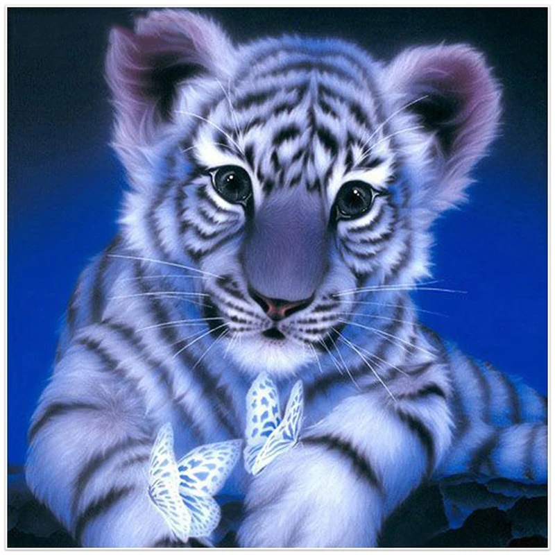 

Diamond Embroidery Tiger Sale Pictures Rhinestones Full Square Diamond Painting Animals Diamond Mosaic Children Gift