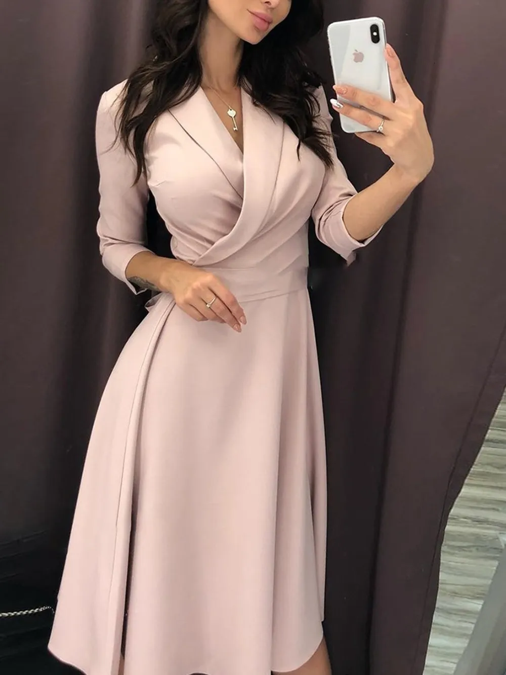 2019 костюм-платье осеннее летнее платье для вечеринки женское с отворотом Халаза