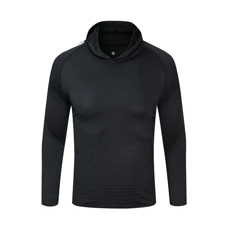 

Quick Dry Running Shirt Men Kids Bodybuilding Sport T-shirt Long Sleeve Compression Top Gym Shirt Fitness Tight rashgard Hooded