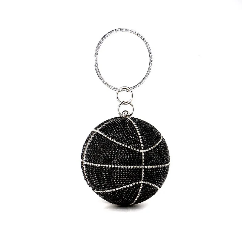 

Fashion Luxury Basketball-shaped Dinner Bags European and American Dinner Dress Handbag Rhinestone Evening Dress Bag for Women