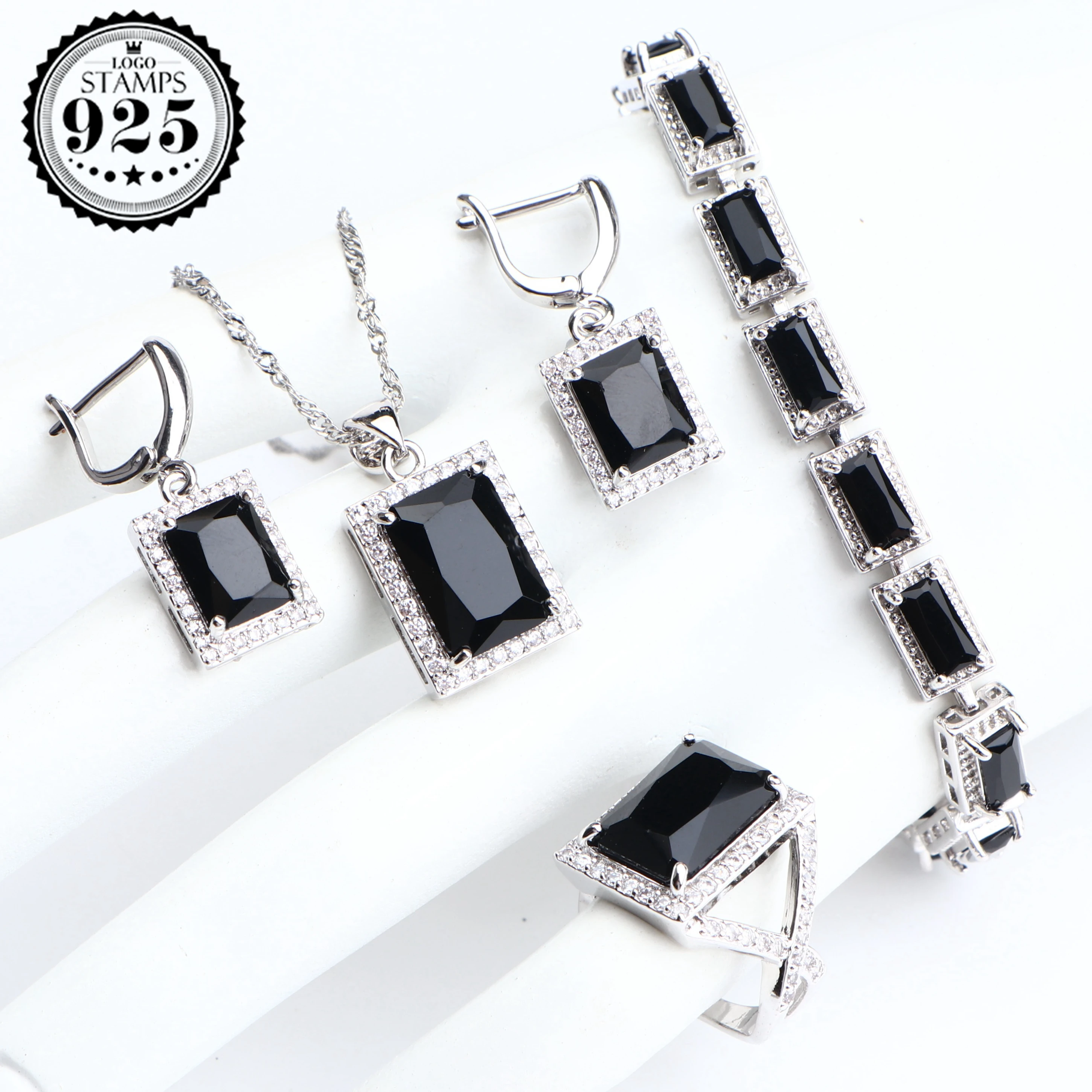 Женские Ювелирные наборы из стерлингового серебра 925 пробы свадебные серьги