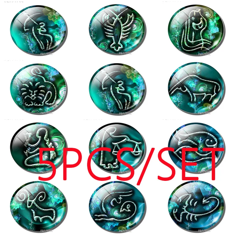 5 шт./компл. 12 созвездий знак зодиака Близнецы Лев Весы рыбы 25 мм бижутерия со
