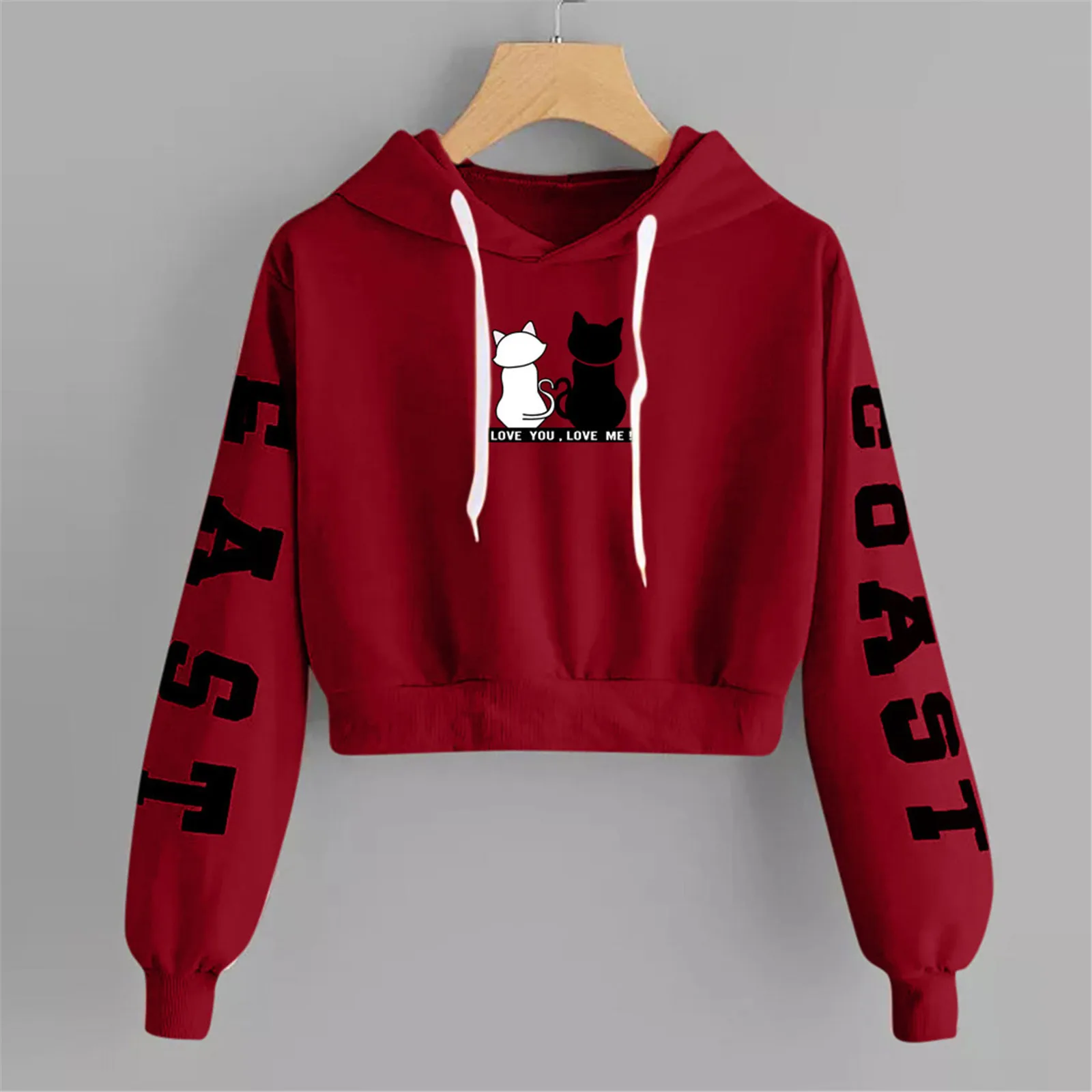 

Fashion Sweatshirts Womens Casual Long Sleeve Tops Ladies cute cat Printed Sweatshirt Winter Clothes Sudaderas Para Mujer