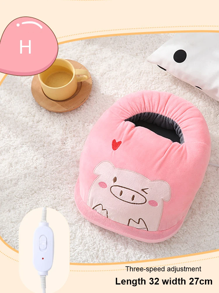 

220v Electric Feet Warm Heating Pad Portable Foot Warmer Cute Cartoon Animal 3 Gear Adjustment Electric Heater For Foot