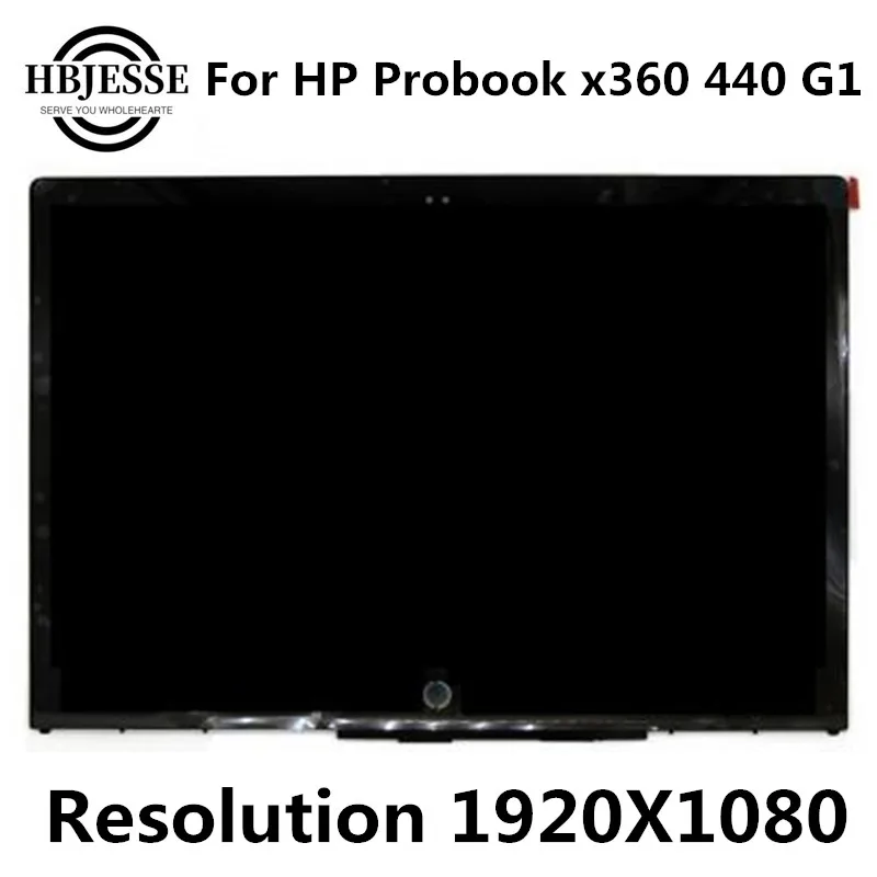 

14.0" Laptop Assembly For HP ProBook x360 440 G1 LCD Touch screen digitizer + LCD Display Panel Replacement With Frame Bezel