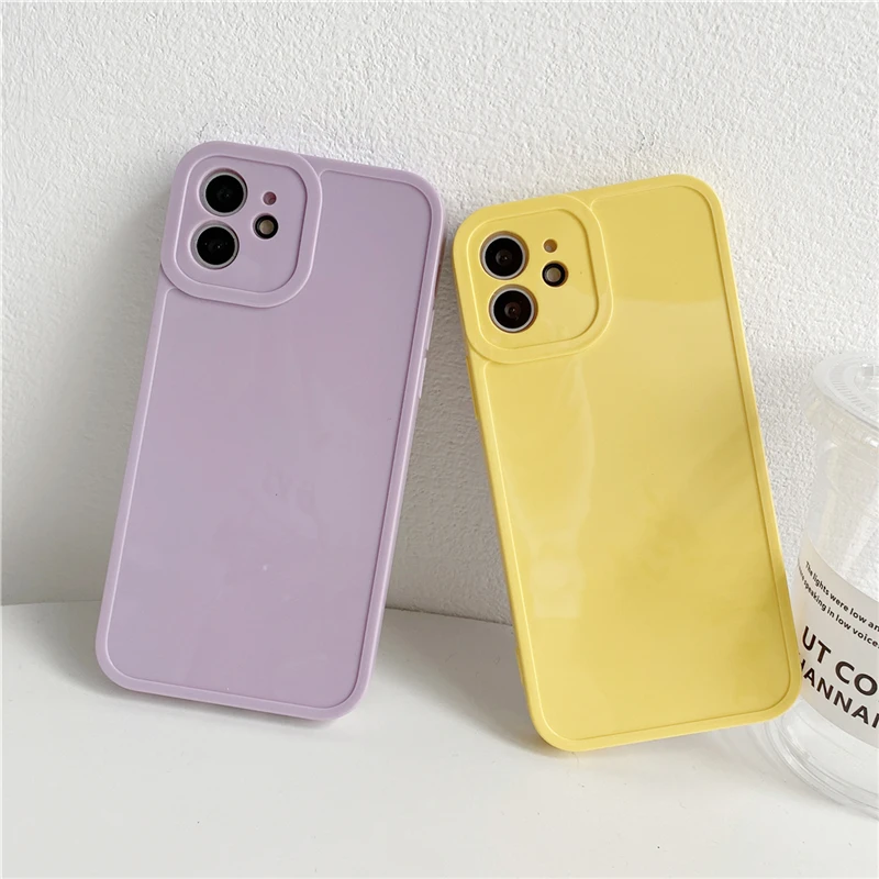 

Candy Color Camera Protection Phone Case For iPhone 11 12 Pro Max 7 8 Plus XS Max XR X 12 Mini SE 2020 Shockproof Soft TPU Cover