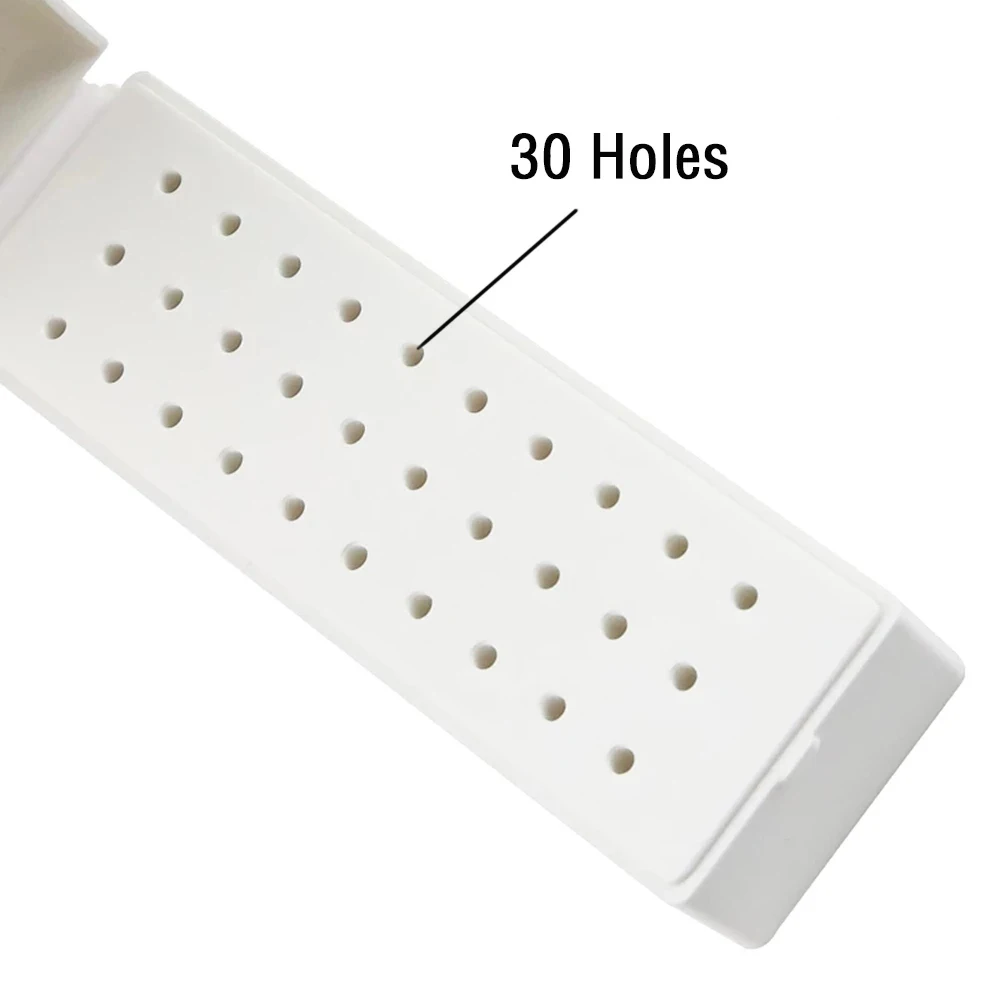 30 отверстий Держатель для сверл ногтей подставка сверла коробка хранения пустых