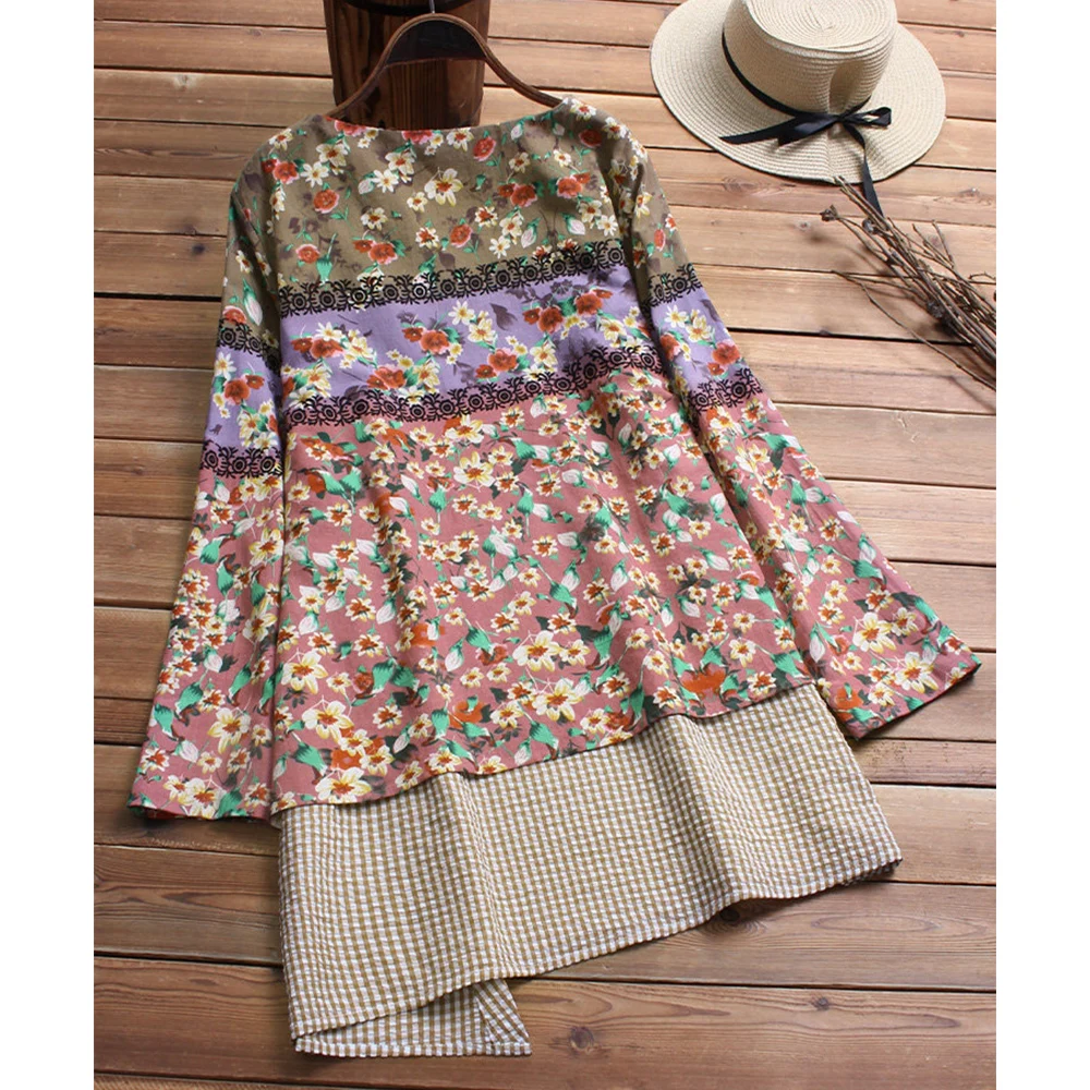 Новинка 2019 женская льняная блузка в стиле ретро асимметричные топы летние