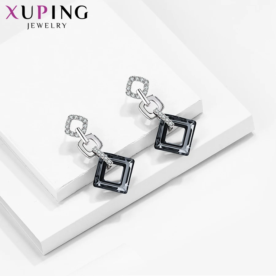 Xuping, изысканные цветные серьги, высокое качество, кристаллы от Swarovski, цветное покрытие, для женщин, подарок на день Святого Валентина, S89-202