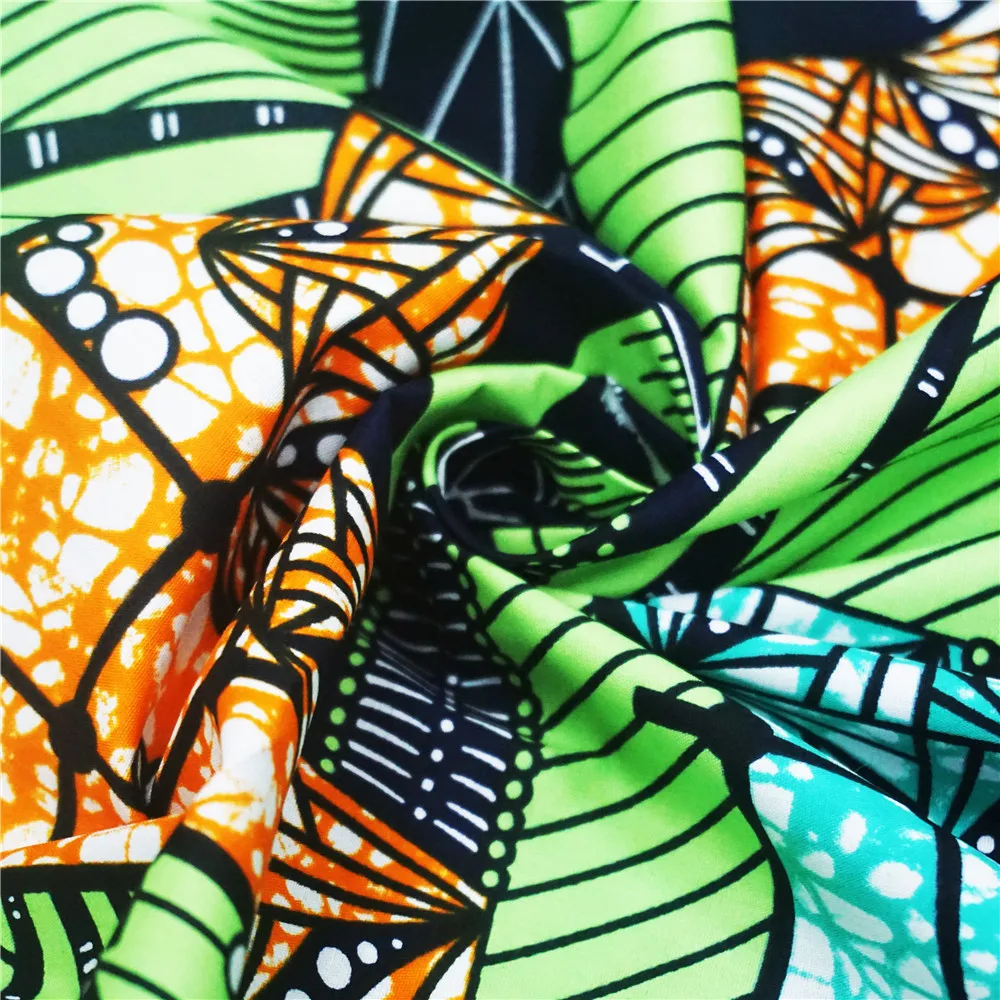 

2020 printed Ghana Ankara wax veritable African block wax prints fabric 100% cotton 6 yards