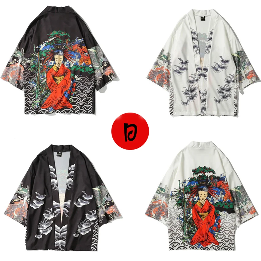 2021 японская одежда стильный женский кардиган с цветочным принтом для мужчин