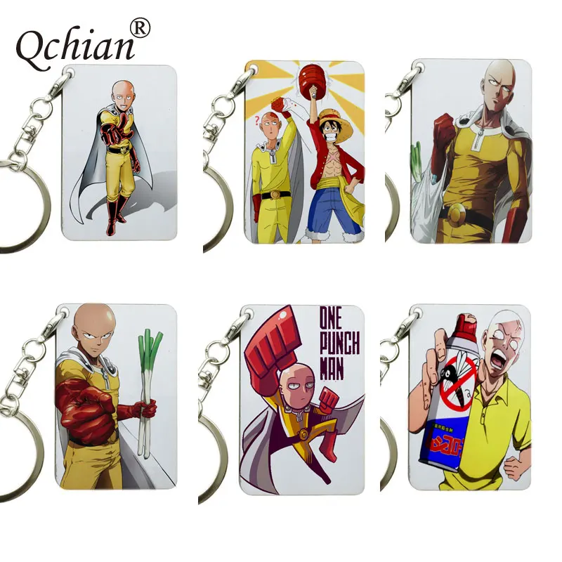 Брелок для ключей One Punch Man с цветным изображением не выцветает декоративный кулон