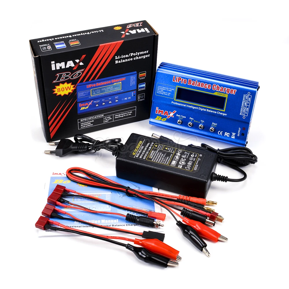 Новый iMAX B6 80W ЖК экран цифровой RC Lipo NiMh зарядное устройство для баланса батареи Dis +