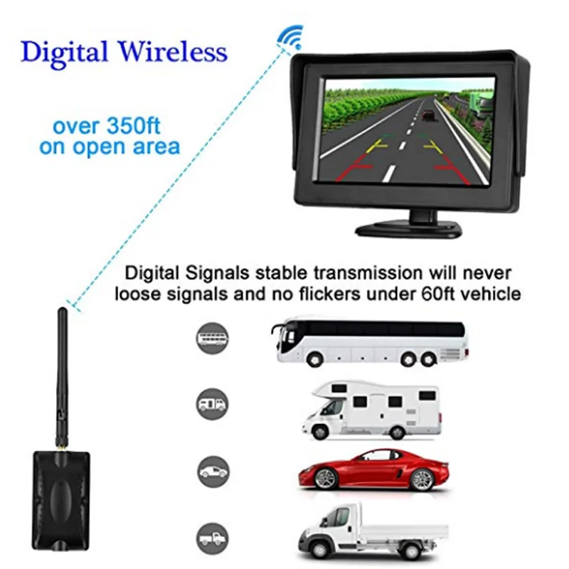 Автомобильный водонепроницаемый монитор системы заднего вида 4 3 &quotlcd HD ночного