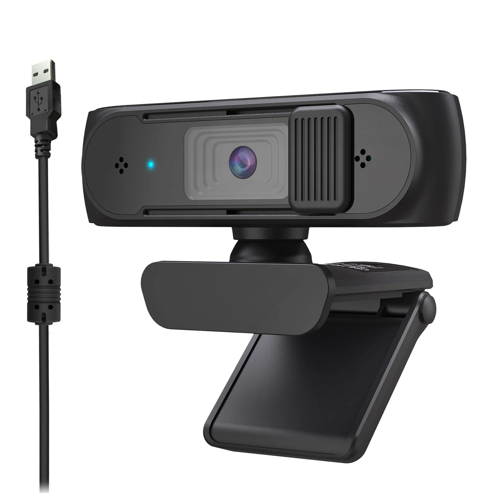 

2022.5MP Webcam HXSJ S2 USB Webcam 2.5K FHD PC with AF Light Correction and Dual Mics for Video Teaching with Privacy Cover