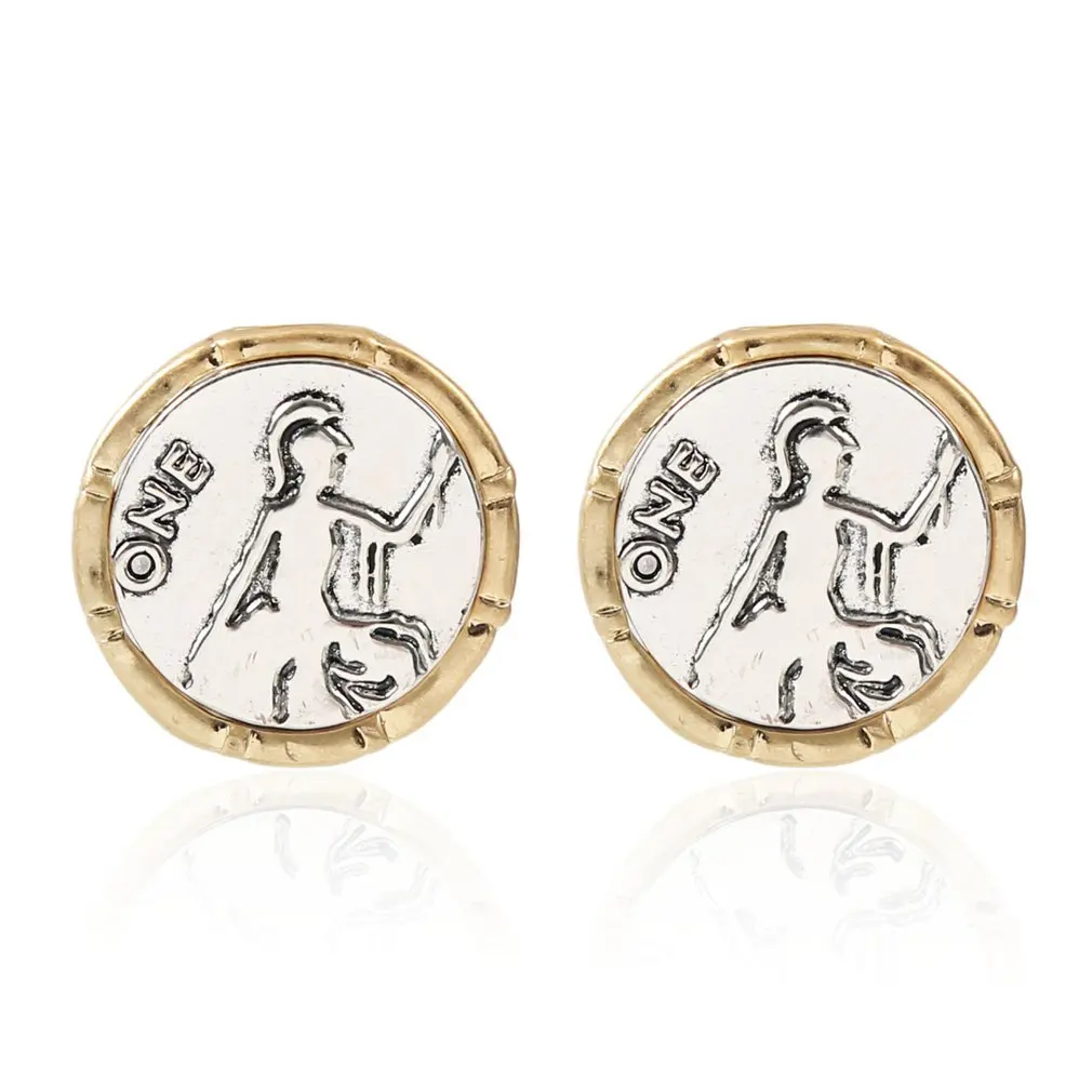 

Round Human Figure Ring Earrings Portrait Pattern Triskele Dangle Drop Earrings Jewelry For Women Girls