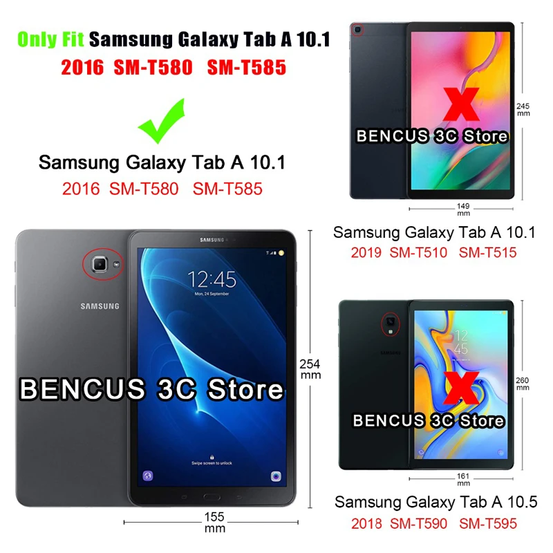 Чехол для Samusng Galaxy Tab A A6 10 1 дюйма 2016 чехол с откидной крышкой планшета T585 кожаный