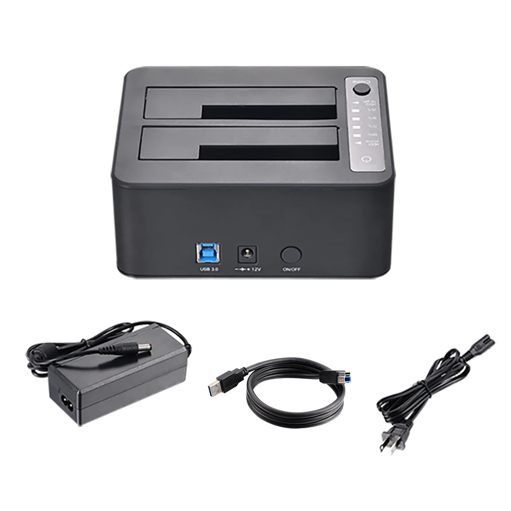 Uniatop UT5520B USB 3,0-Dual SATA III(6 Гбит/с) клон док-станция HDD Копир Дубликатор с функцией офлайн клон - Цвет: UT5520 US Plug