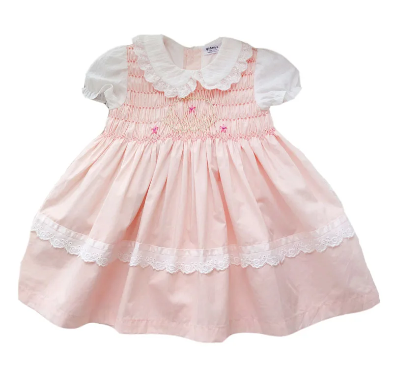 

2020summer Vintage Baby Children's Wear Cotton Handmade Doll Dress Short-Sleeved Princess Dress Kids Dresses for Girls