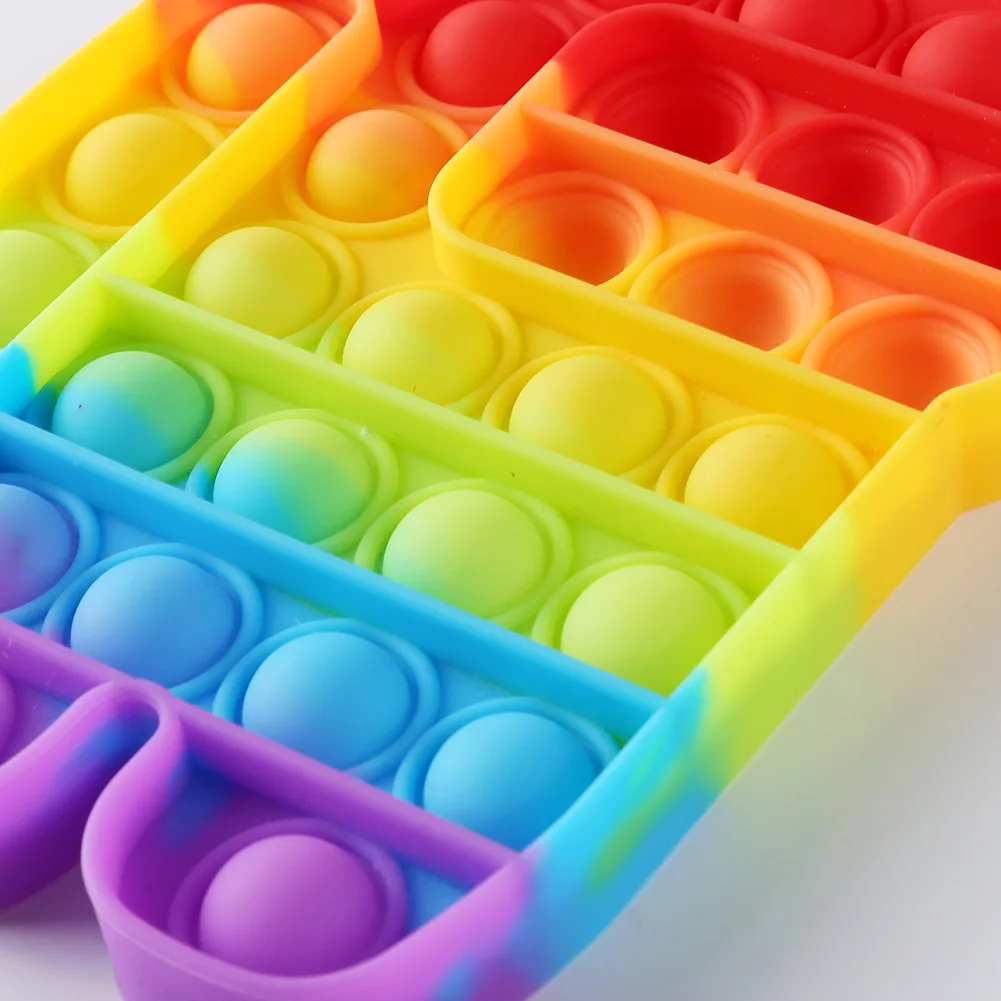 

1PC Push Popit Bubble Sensory Rainbow Fidget Toy Autism Squishy Stress Reliever Toys Adult Kid Pop it Children Toys Dropshipping