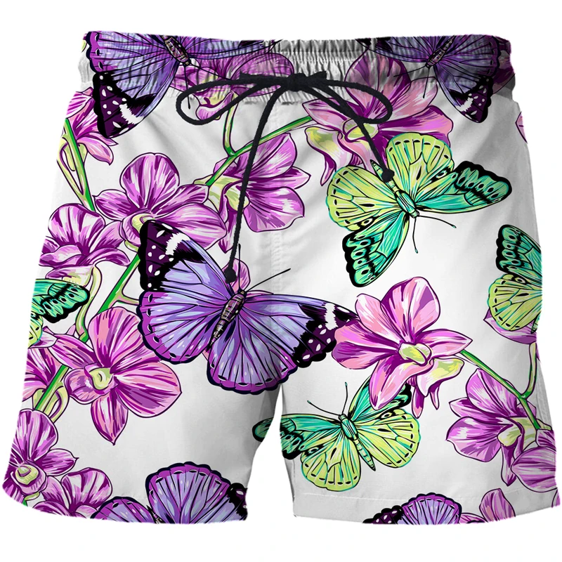 2021 3D butterfly Shorts Swimming Trunks Summer New Quick Dry Beach Swimming Shorts Men Hip Hop Short Pants Beach Men clothing