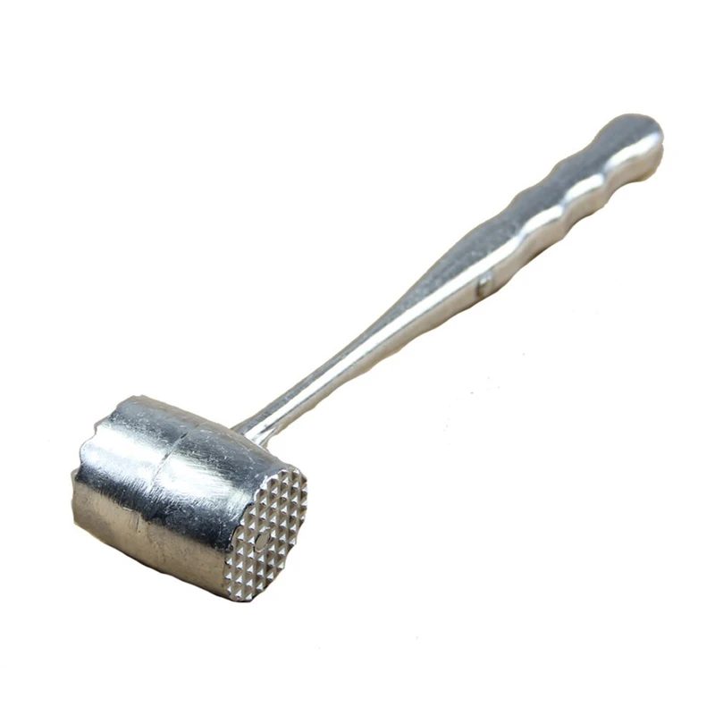 

Silver Two Sides Aluminum Round Meat Hammer Mallet Tenderizer Beef Pork Chicken Beater Length 20.5cm Diameter 3.5cm (Oval)