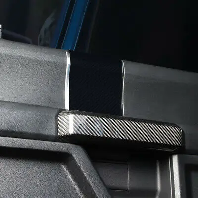 

4* Real Carbon Fiber Inner Side Door Handle Cover Trim For Ford F150 F-150 15-19