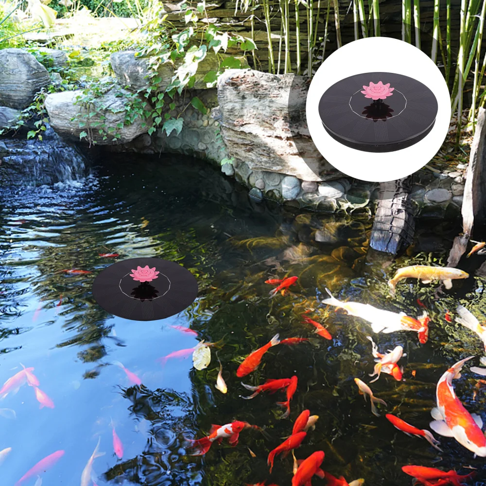 

1PC Outdoor Solar Fountain Practical Solar Petal Fountain Pond Fountain (Black)