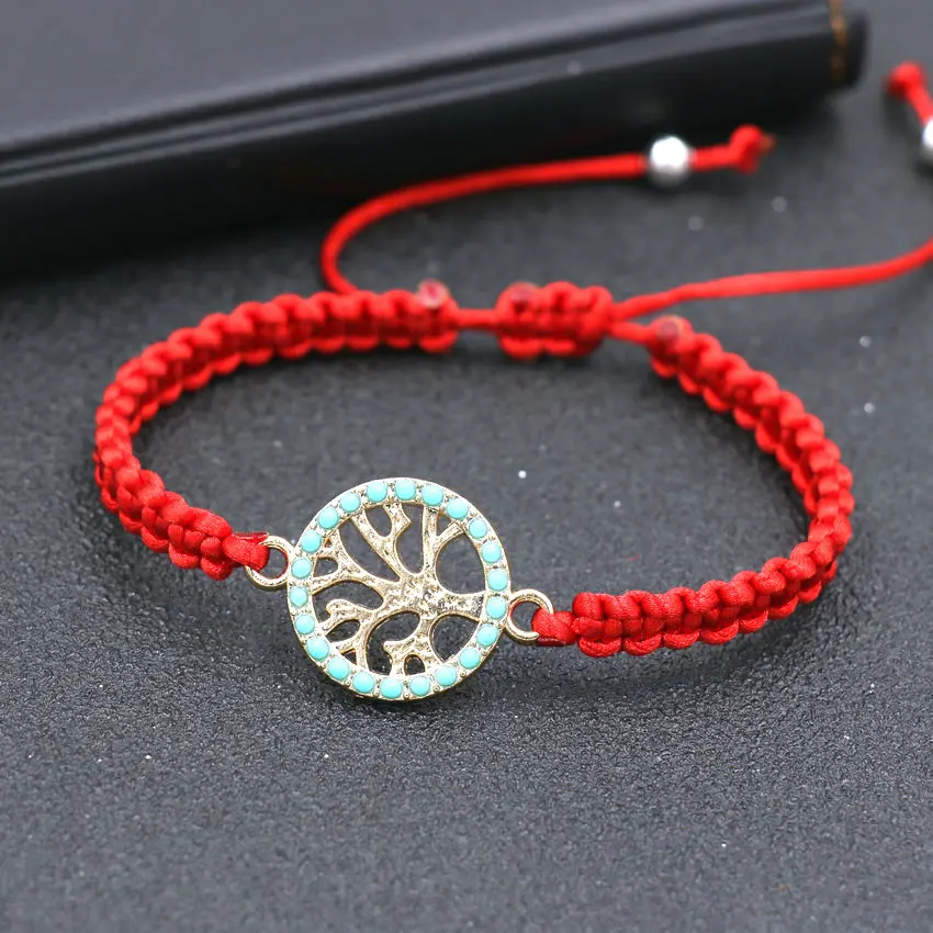 Минималистский стильный браслет с подвеской древо жизни Регулируемый Женский на