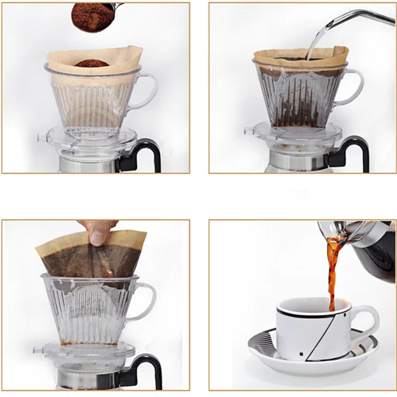 Фильтровальная бумага для кофе V60 200 шт. фильтры капельницы чашек приготовления