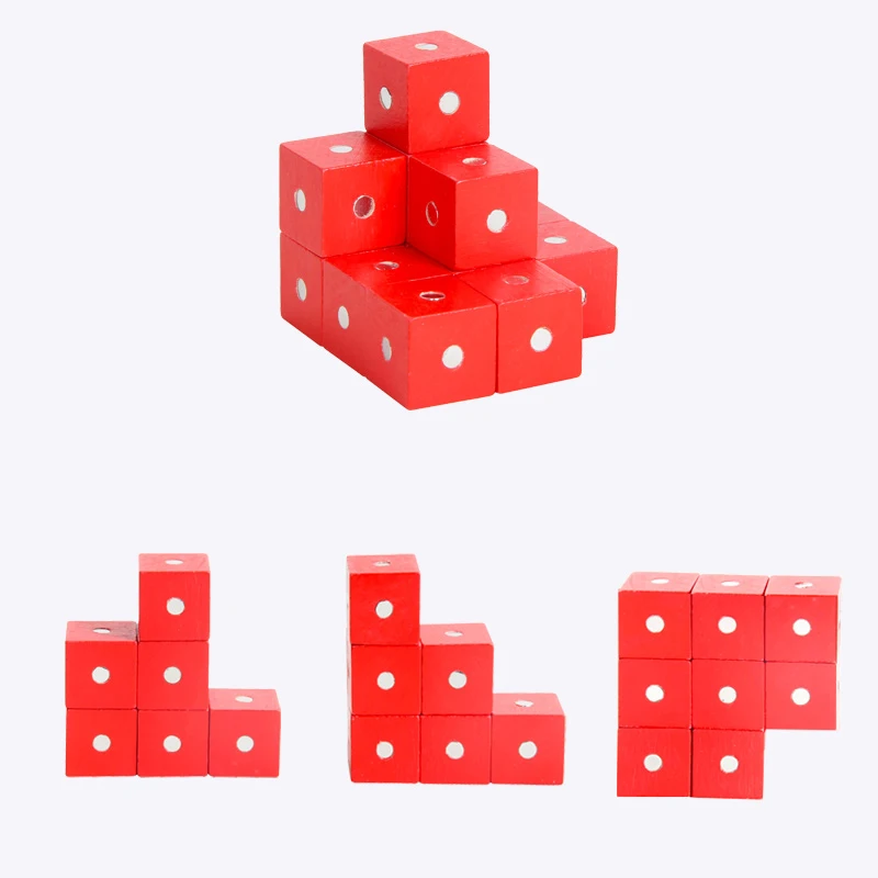 

Wood Block Toys 10Pcs Magnet Cube Children Magnetic DIY 3D Model Building Blocks For Kids Educational Math Toys Christmas Gifts