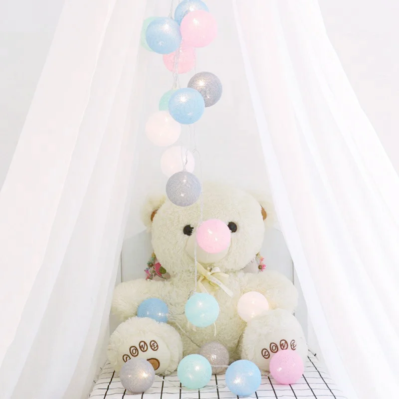 

Cotton Ball Garland String Light Girl Heart Decoration Light Christmas Day Outdoor Holiday Wedding Party Lantern Decoration