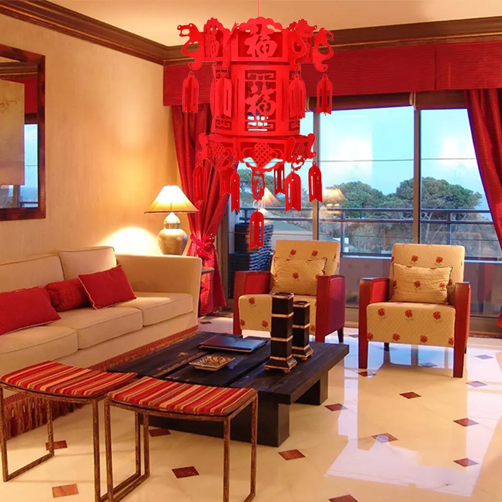 2 шт. красные китайские украшения для фонарей китайского Нового года весеннего