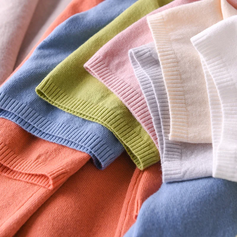

v-neck short-sleeved sweater bottoming shirt women's t-shirt loose thin solid color pullover spring summer