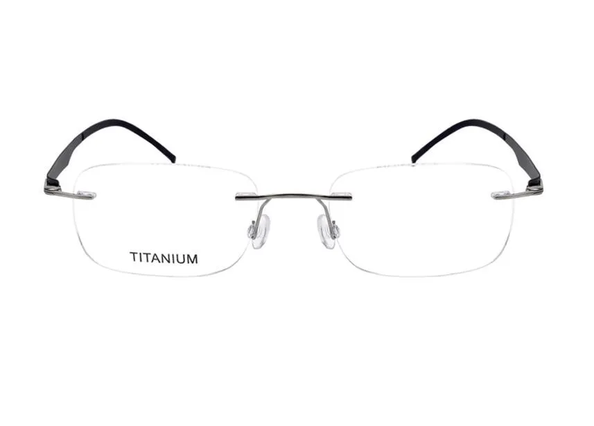 

Unisex Vintage Rimless Pure Titanium Prescription Lens Optical Eyewear High Quality Anti-fatigue Reading Glasses Spectacle Frame