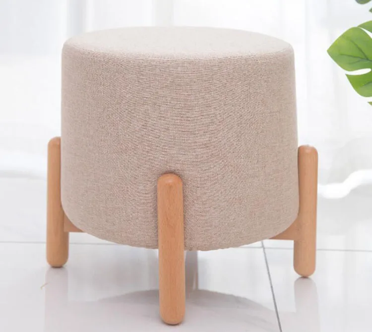 Beige Современные круглые стулья с мягкой подножкой пуф для живой Рим диван ткань табурет - Цвет: Beige