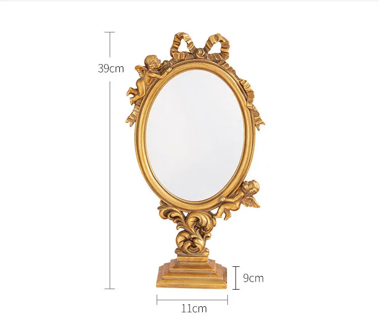 Европейский Винтажный дворец Угловое резное украшение стола зеркало для макияжа