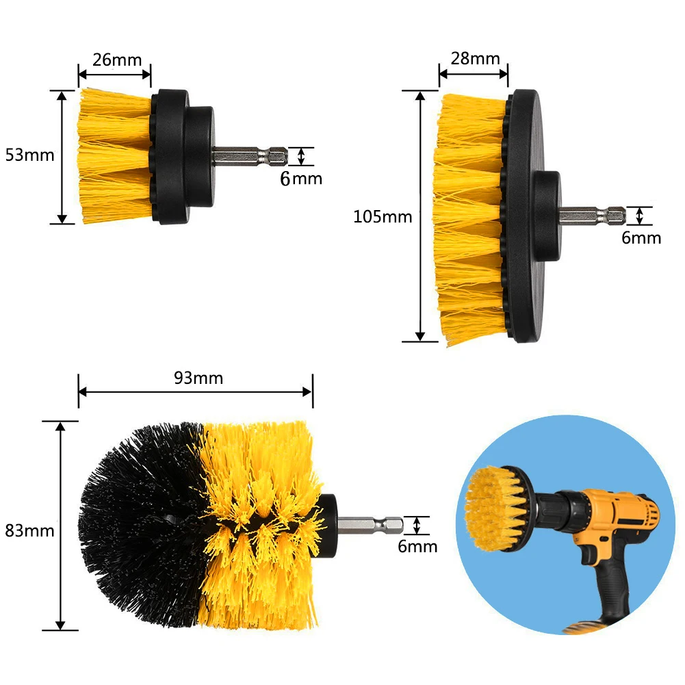 DIHAKI дрель Мощность скраб Чистящая Щетка для кожи древесно пластиковая мебель
