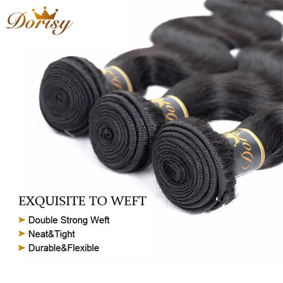 Пучки волнистых волос для тела с закрытием натуральные волосы Малайзия 8 ''