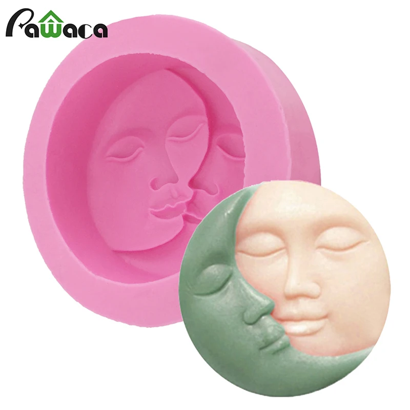Sun and Moon Face силиконовая форма ремесло набор для работы с мастикой «сделай сам» Шоколад Мыло Плесень ручной работы Полимерная глина, воск, карандаш, инструменты для украшения торта