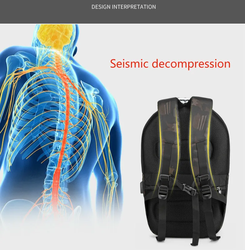 Fashion Man Backpack 15.6 Inch Laptop USB Charging Bluetooth Speaker Male Bags Recharging Multi-layer Space Travel Anti-thief