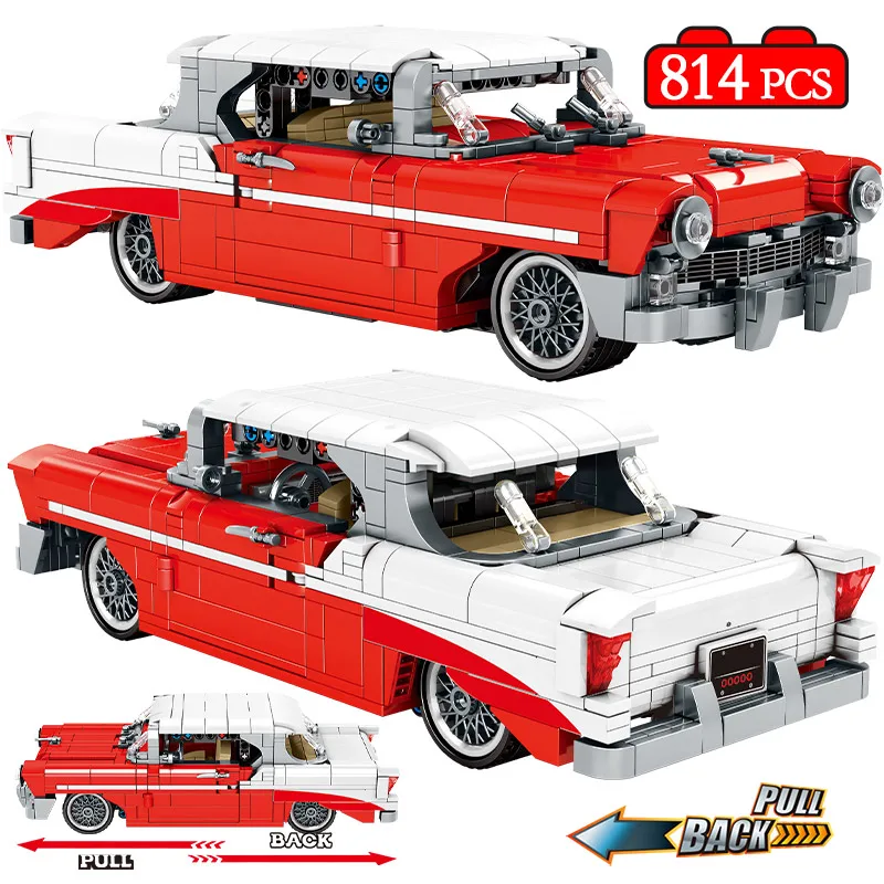 City Mechanical pull back Super Sports Vehicle Model Building Blocks High-tech Racing Car MOC Bricks Education Toys For Children | Игрушки и