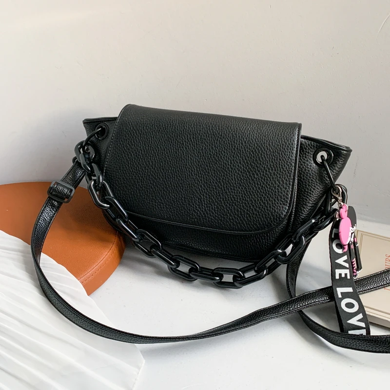 Женская сумка с цепочкой Mododiino Half Moon на плечо из искусственной кожи однотонная